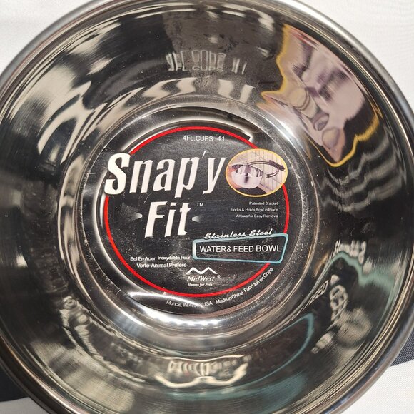 NWT Midwest Snap'y Fit Stainless Steel Water & Feed Bowl - 1 quart (4 cups) - Picture 1 of 10